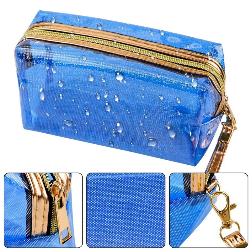 Meetory 5 Pack Waterproof Cosmetic Bag Portable Translucent Makeup Bag Zippered Travel Toiletry Pouch for Vacation, Bathroom, Organizing - Image 3